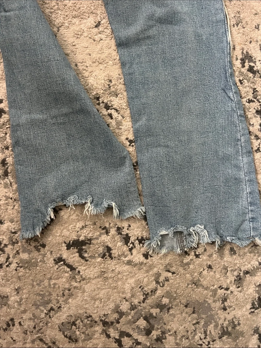 Aqua Light Blue Distressed Flare Jeans Sz 26 - Picture 5 of 6
